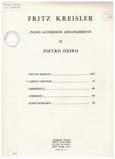 Picture of Caprice Viennois, Fritz Kreisler, arr. Pietro Deiro