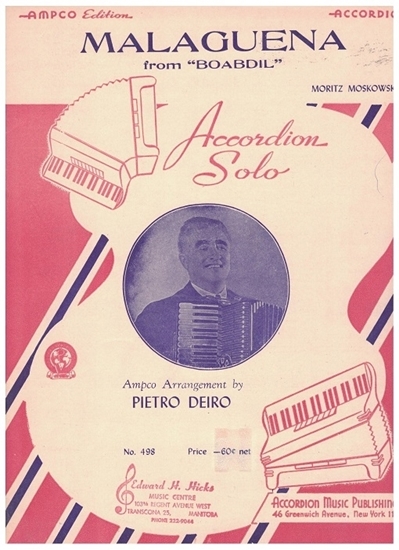 Picture of Malaguena, Moritz Moskowski, arr. Pietro Deiro for accordion solo