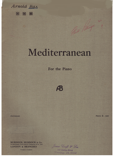 Picture of Mediterranean, Arnold Bax, piano solo 