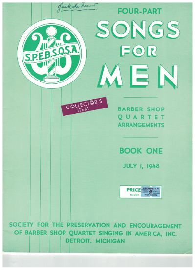 Picture of Songs for Men Book 1, Barber Shop Quartet