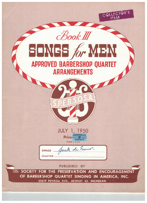 Picture of Songs for Men Book 3, Barber Shop Quartet