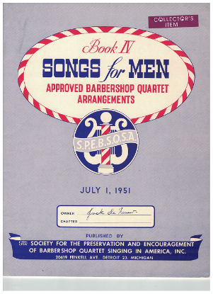 Picture of Songs for Men Book 4, Barber Shop Quartet