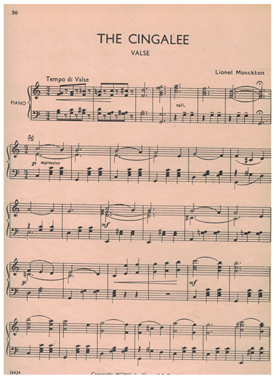 Picture of The Cingalee, Lionel Monckton, arr. for piano solo by Chris S. Langdon