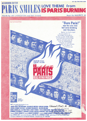 Picture of Paris Smiles, from movie "Is Paris Burning", Jay Livingston/ Ray Evans/ Maurice Jarre, arr. Pietro Deiro Jr. for accordion solo