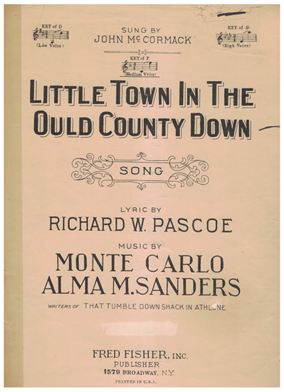 Picture of Little Town in the Ould County Down, Monte Carlo & Alma M. Sanders, medium voice solo