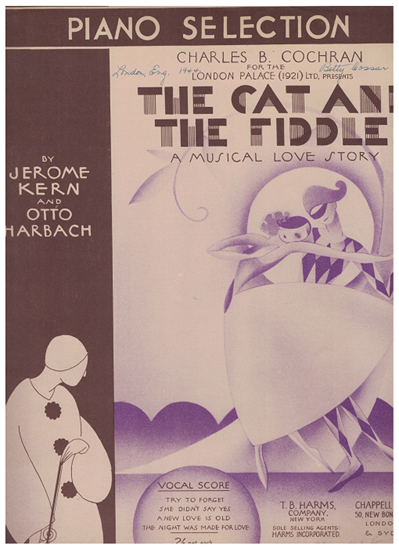 Picture of The Cat and the Fiddle, Jerome Kern & Otto Harbach, piano solo selections