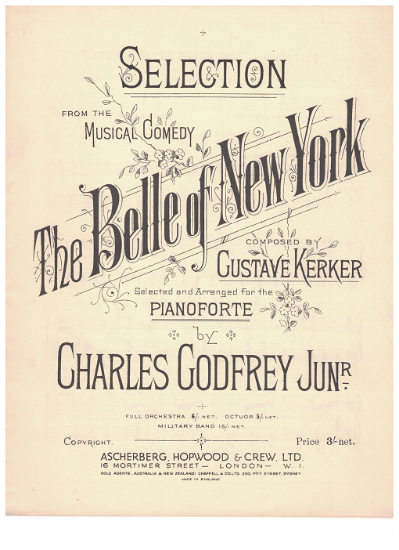Picture of The Belle of New York, Gustave Kerker, arr. Charles Godfrey