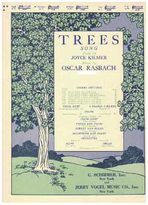 Picture of Trees, Oscar Rasbach & Joyce Kilmer, medium high voice, key of "D"