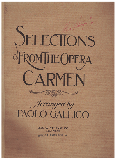 Picture of Carmen....Selections from the Opera , Georges Bizet, arr. Paolo Gallico for piano solo 