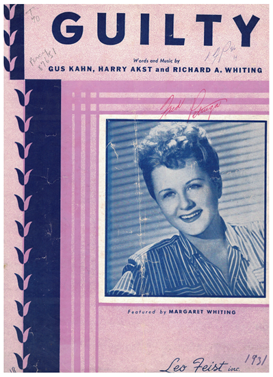 Picture of Guilty, Gus Kahn/ Harry Akst/ Richard A. Whiting, featured by Margaret Whiting