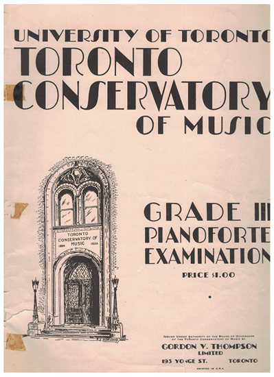 Picture of Royal Conservatory of Music, Grade  3 Piano Exam Book, 1935 Edition, University of Toronto
