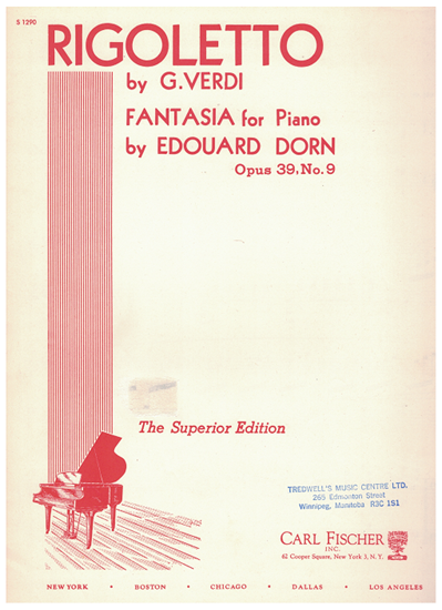 Picture of Rigoletto, G. Verdi, Fantasia by Edouard Dorn, piano solo sheet music