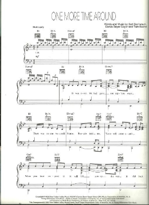 Picture of One More Time Around, Burt Bacharach/Carol Bayer Sager/Tom Keane, sung by Barbra Streisand, pdf copy