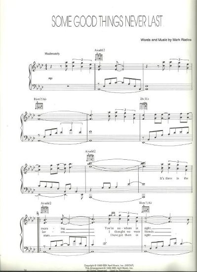 Picture of Some Good Things Never Last, Mark Radice, sung by Barbra Streisand, pdf copy