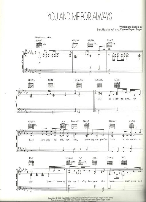 Picture of You and Me for Always, Burt Bacharach & Carol Bayer Sager, sung by Barbra Streisand, pdf copy