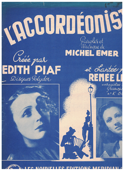 Picture of L' accordeoniste, Michel Emer, popularized by both Edith Piaf and Renee Lebas