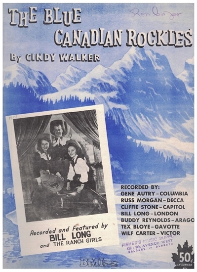 Picture of The Blue Canadian Rockies, Cindy Walker, first released by Gene Autry