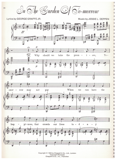 Picture of In the Garden of Tomorrow, Jessie L. Deppen, sheet music