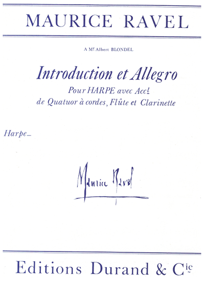 Picture of Introduction and Allegro, Maurice Ravel, septet, harp/ flute/ clarinet/ string quartet