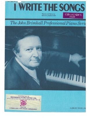 Picture of I Write the Songs, Bruce Johnston, recorded by Barry Manilow, arr. John Brimhall