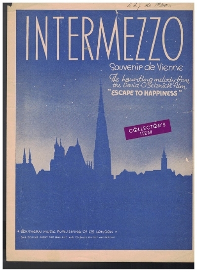 Picture of Intermezzo (Souvenir de Vienne), theme from movie "Escape to Happiness", Heinz Provost, piano solo