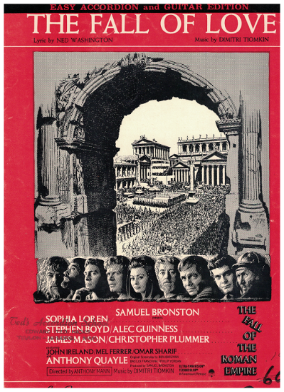 Picture of The Fall of Love, theme from "The Fall of the Roman Empire", Ned Washington & Dimitri Tiomkin, arr. Pietro Deiro Jr. 