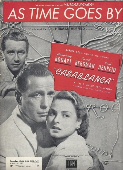 Picture of As Time Goes By, from movie "Casablanca", Herman Hupfeld