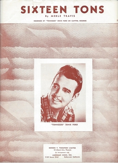 Picture of Sixteen Tons, Merle Travis, recorded by Tennessee Ernie Ford