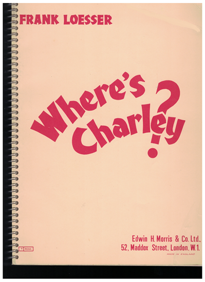 Picture of Where's Charley, Frank Loesser, vocal score