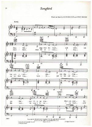 Picture of Songbird, David Wolfert & Steve Nelson, recorded by Barbra Streisand, pdf copy