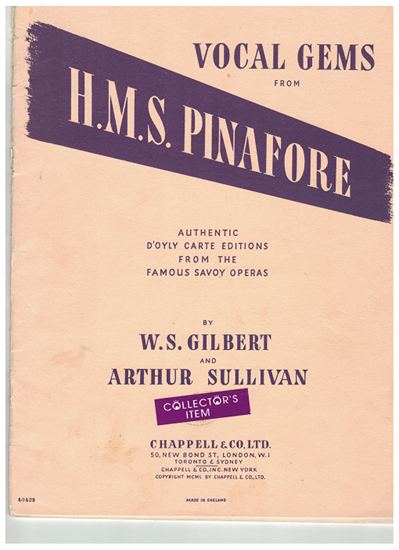 Picture of Vocal Gems from H.M.S. Pinafore, Gilbert & Sullivan