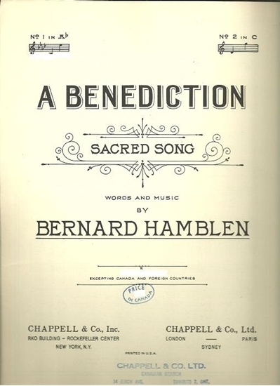 Picture of A Benediction, Bernard Hamblen, low voice in Ab