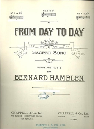 Picture of From Day to Day, Bernard Hamblen, low voice solo