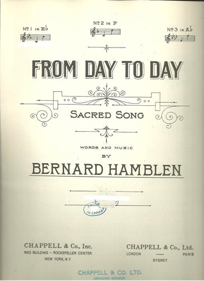 Picture of From Day to Day, Bernard Hamblen, medium voice solo