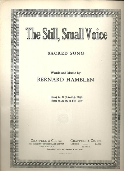 Picture of The Still Small Voice, Bernard Hamblen, low voice