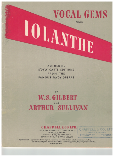 Picture of Vocal Gems from Iolanthe, Gilbert & Sullivan