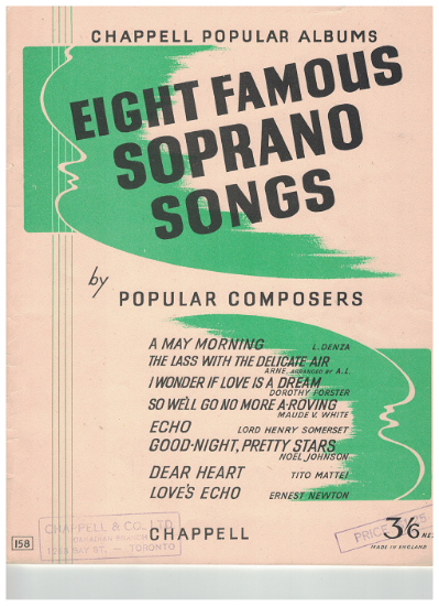 Picture of Chappell Popular Albums, Eight Famous Soprano Songs