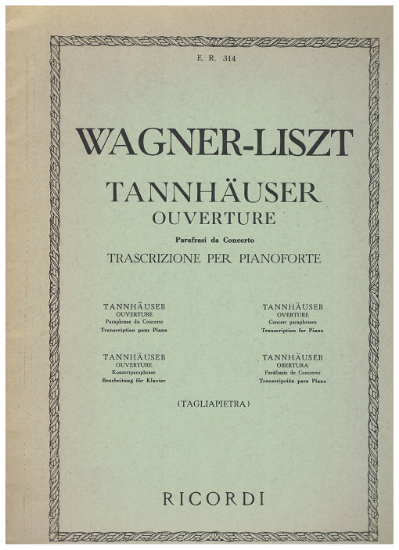 Picture of Tannhauser Overture Concert Paraphrase, Richard Wagner, transcr. F. Liszt