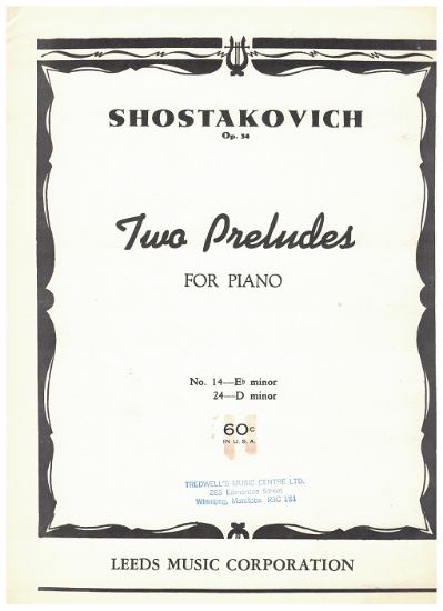 Picture of Two Piano Preludes Op. 34 No's 14 & 24, Dmitri Shostakovich