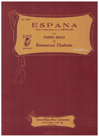 Picture of Espana, Emmanuel Chabrier, transcribed by Camille Chevillard, piano solo