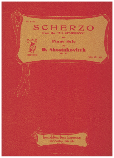 Picture of Scherzo from "Fifth Symphony", Dmitri Shostakovich, transcribed by Frederick Block, piano solo