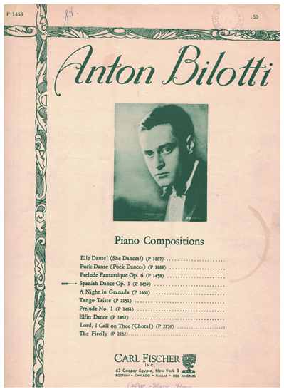 Picture of Spanish Dance Op. 1, Anton Bilotti, piano solo