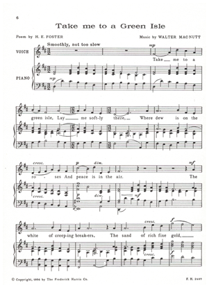 Picture of Take Me to a Green Isle, from "Two Songs", H. E. Foster & Walter MacNutt, vocal solo