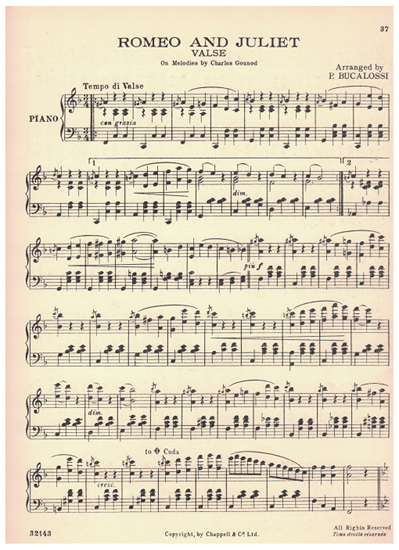 Picture of Romeo and Juliet Valse, on melodies by Charle Gounod, arr. P. Bucalossi, piano solo 
