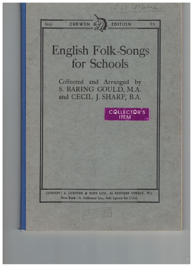 Picture of English Folk-Songs for Schools, ed. S. Baring Gould & Cecil J. Sharp