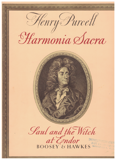 Picture of Saul and the Witch of Endor, Henry Purcell, trio aria for Soprano, Tenor & Bass voices, edited Peter Pears and Benjamin Britten
