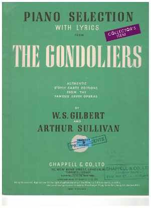 Picture of The Gondoliers, Gilbert and Sullivan, arr. Albert Marland, piano selections 