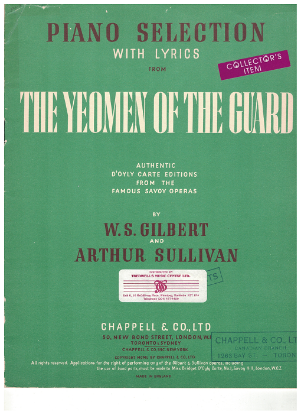 Picture of The Yeomen of the Guard, Gilbert and Sullivan, arr. Albert Marland, piano selections