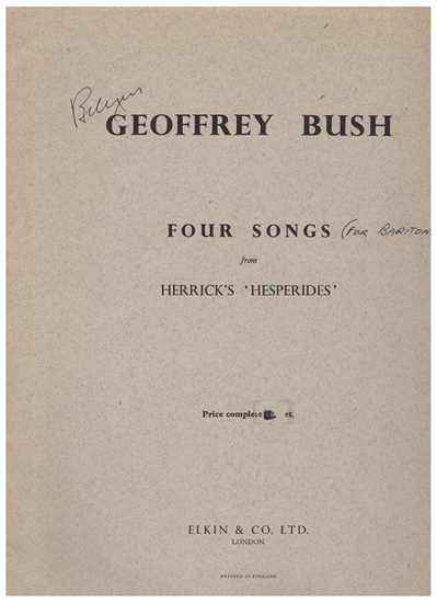 Picture of Four Songs from "Hesperides", Geofrey Bush, baritone vocal solo