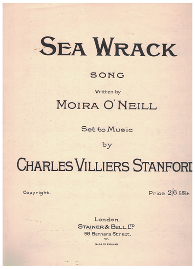 Picture of Sea Wrack, Charles Villiers Stanford, high voice sheet music